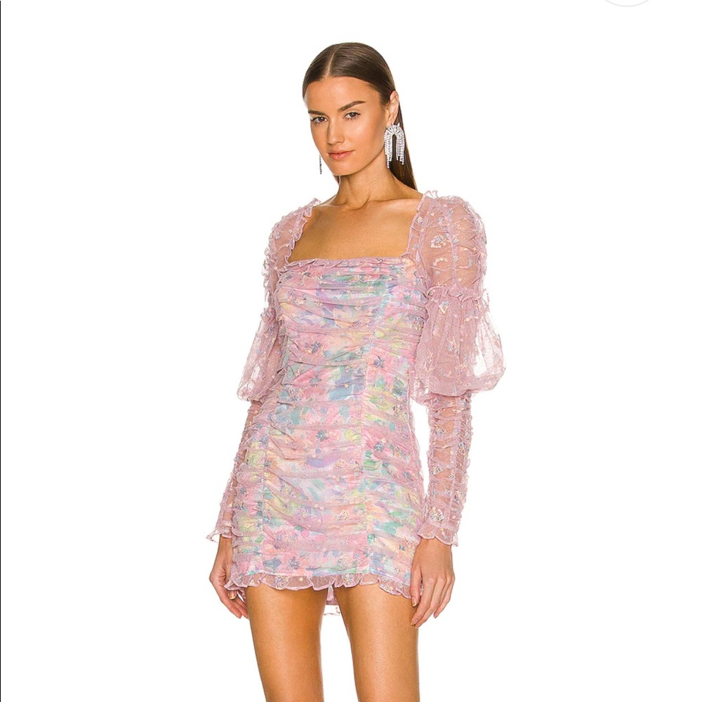 For love and lemons Imani mini dress in lilac.
